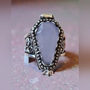 NWT ROSE QUARTZ COFFIN POISON RING